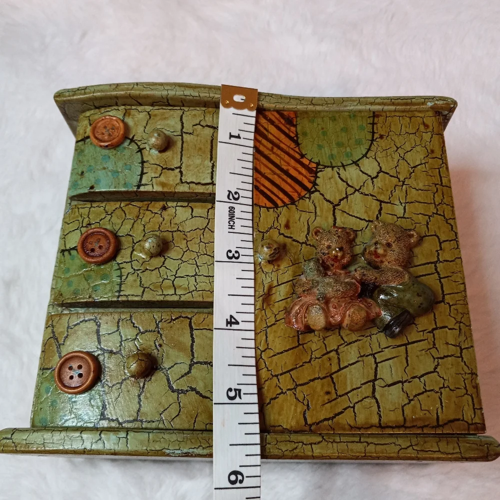 Kitschy Mini Wardrobe Style Teddy Bear Jewelry Box